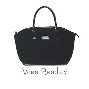 Vera Bradley Black Purse with Patten Leather Trim